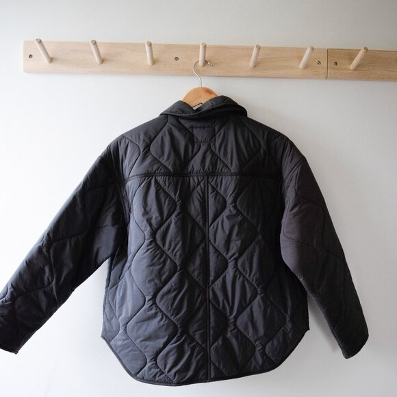 Grey cropped collared quilted jacket - Picture 4 of 4